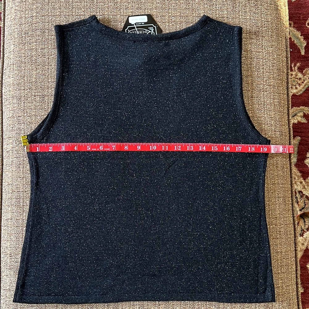 Black Knit Silver Lurex Sleeveless Top - Picture 8 of 9